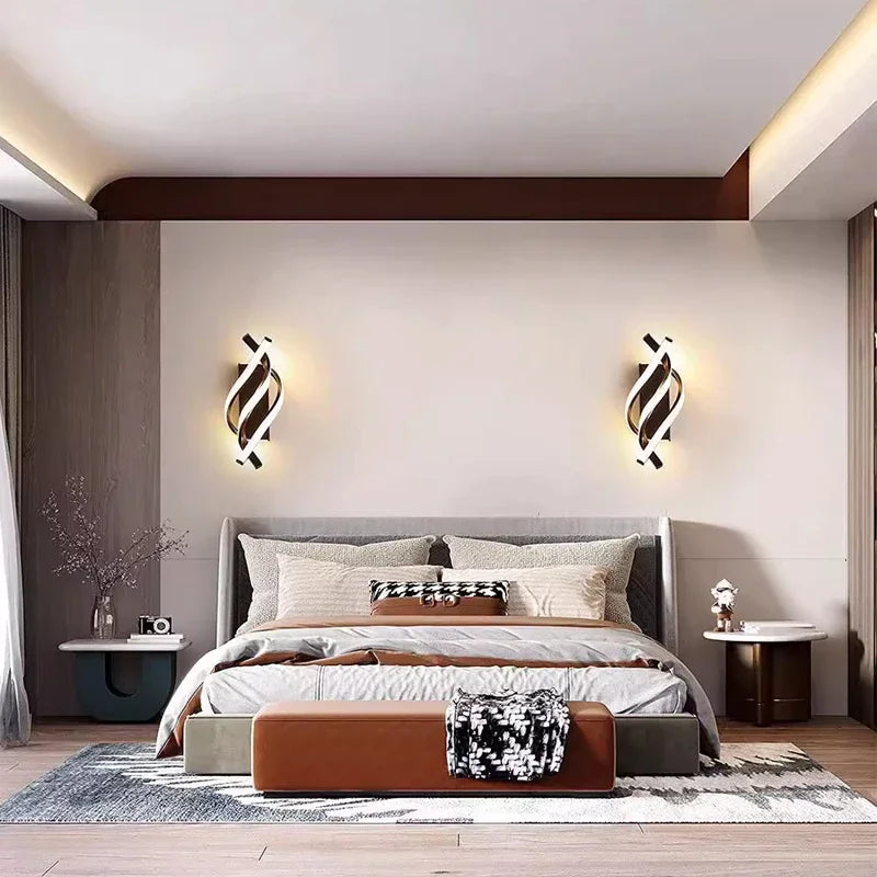 Modern Minimalist LED Wall Lamp – Dimmable Wall Sconce Lighting in Black and White for Indoor Use in Bedroom or Aisle-4
