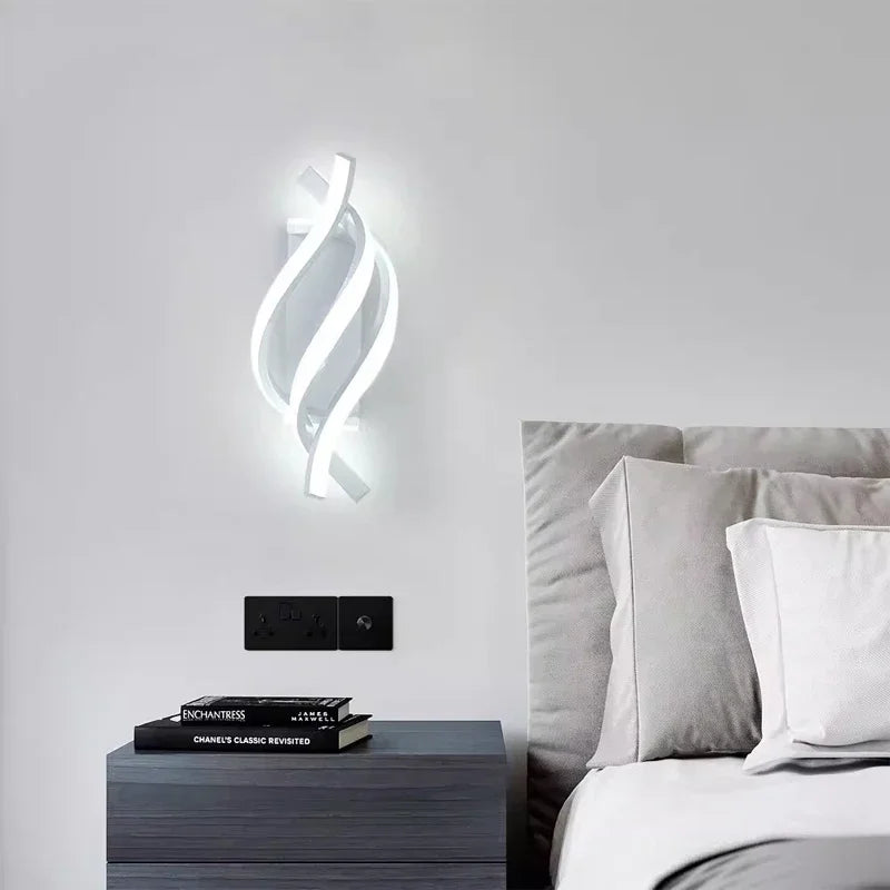 Modern Minimalist LED Wall Lamp – Dimmable Wall Sconce Lighting in Black and White for Indoor Use in Bedroom or Aisle-6