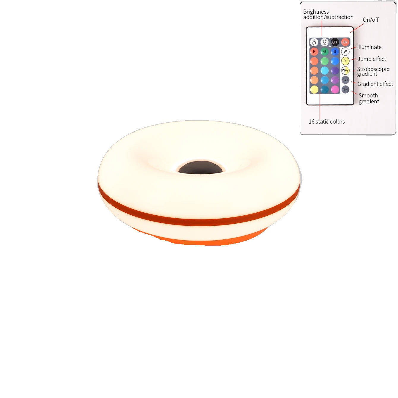 Variant image for Table Lamp – Modern Donut Design, USB Plug, RGB Color Options for Living Room and Bedroom-5