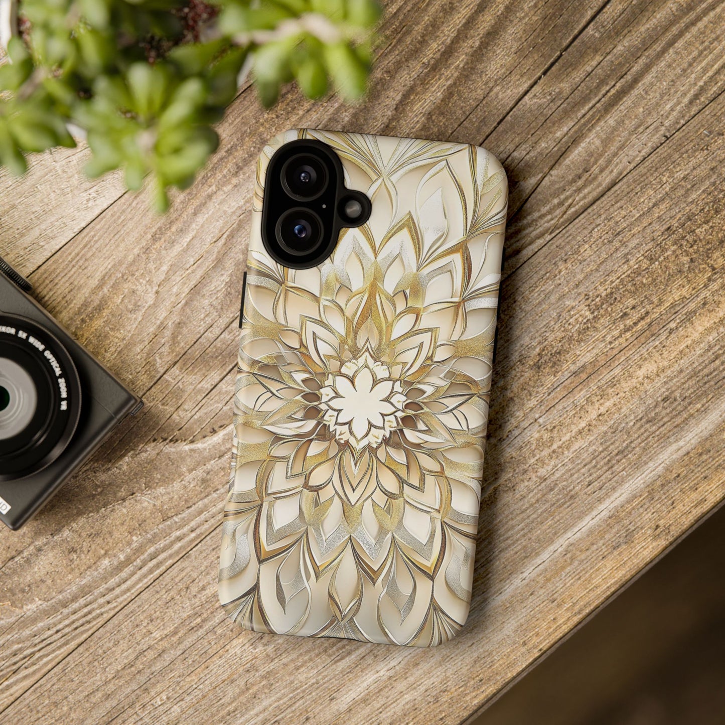 Golden Lotus Mandala Phone Case