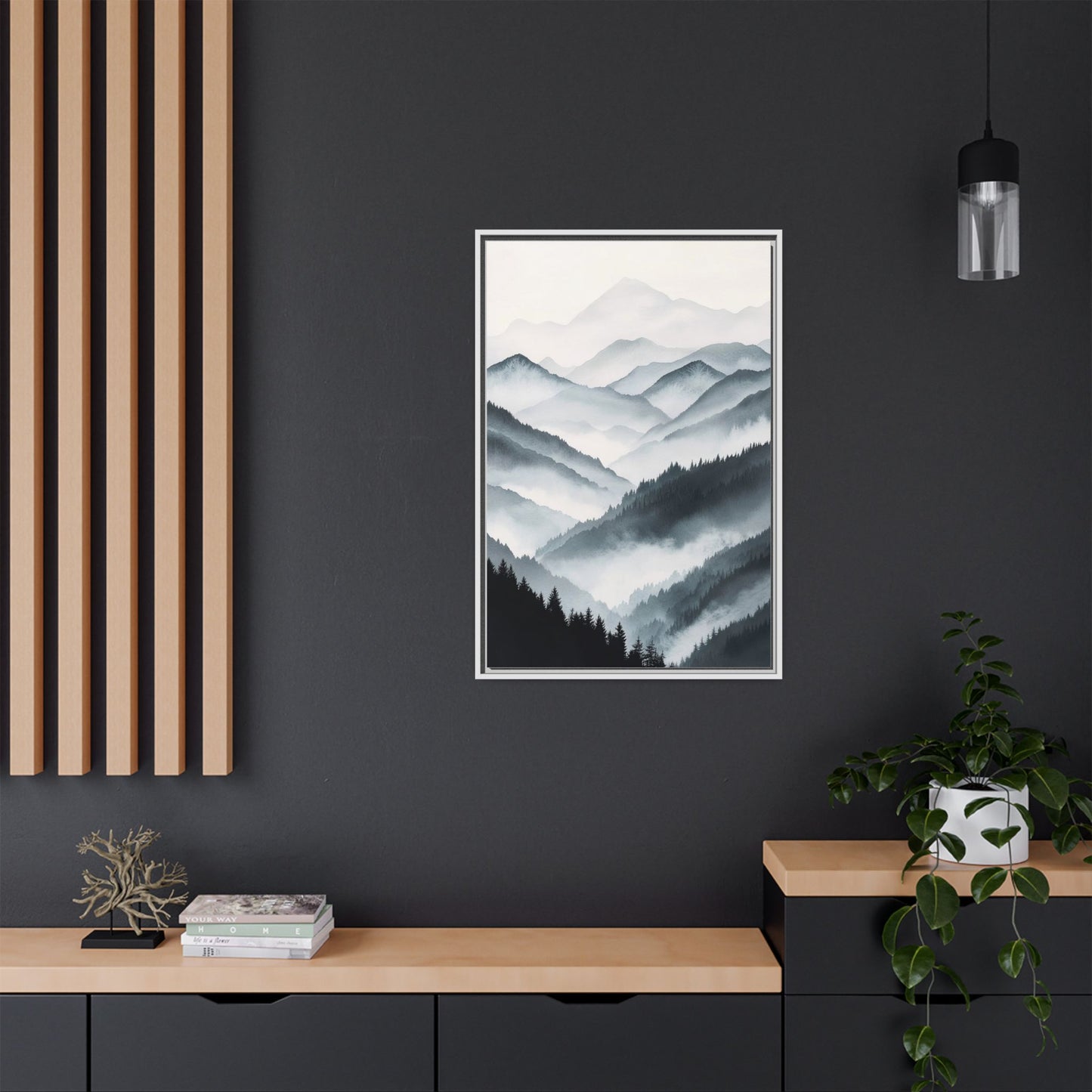 Whispering Peaks Serene Mountain Mist Canvas