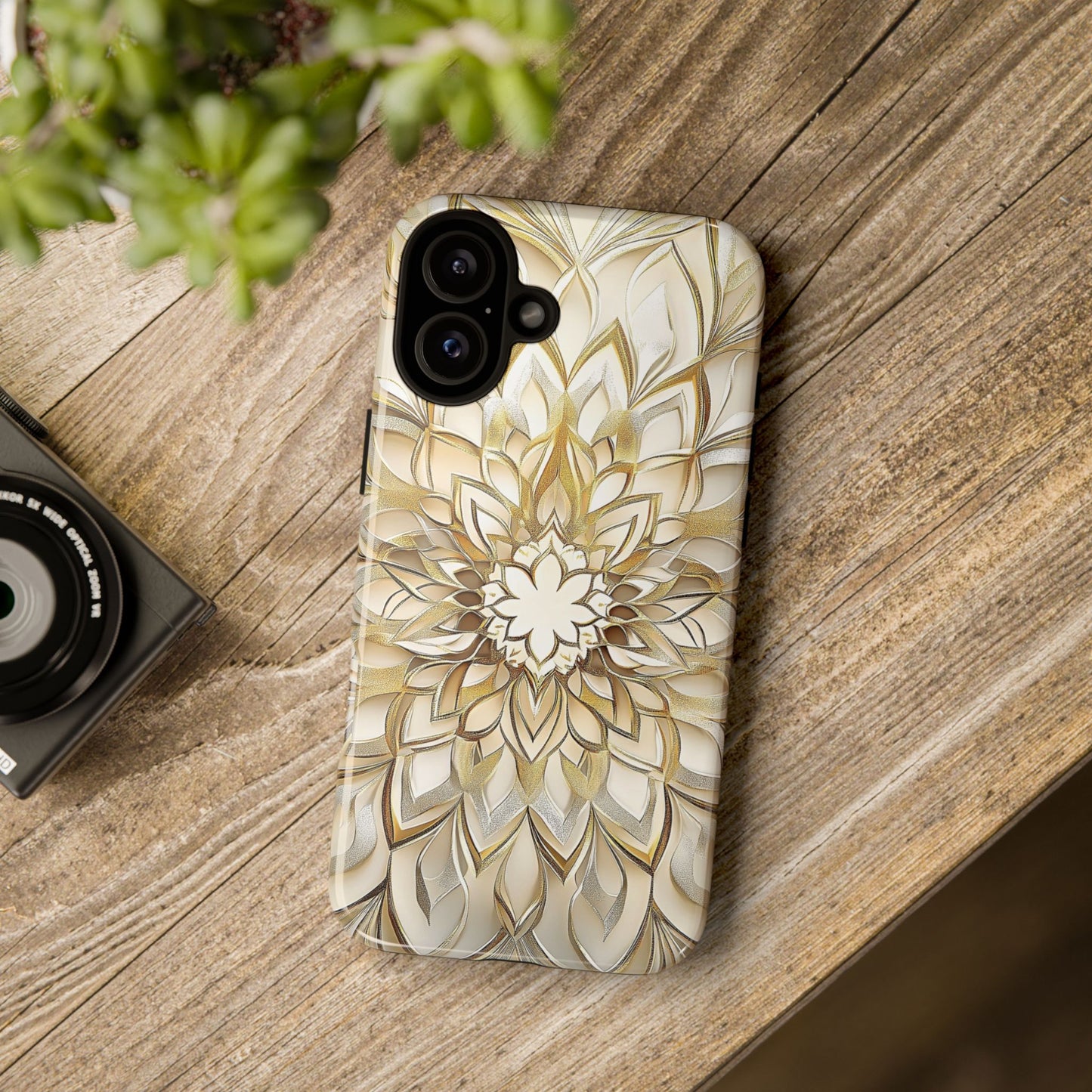 Golden Lotus Mandala Phone Case