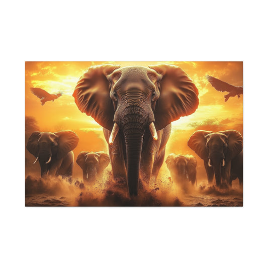 Majestic Elephants Matte Canvas