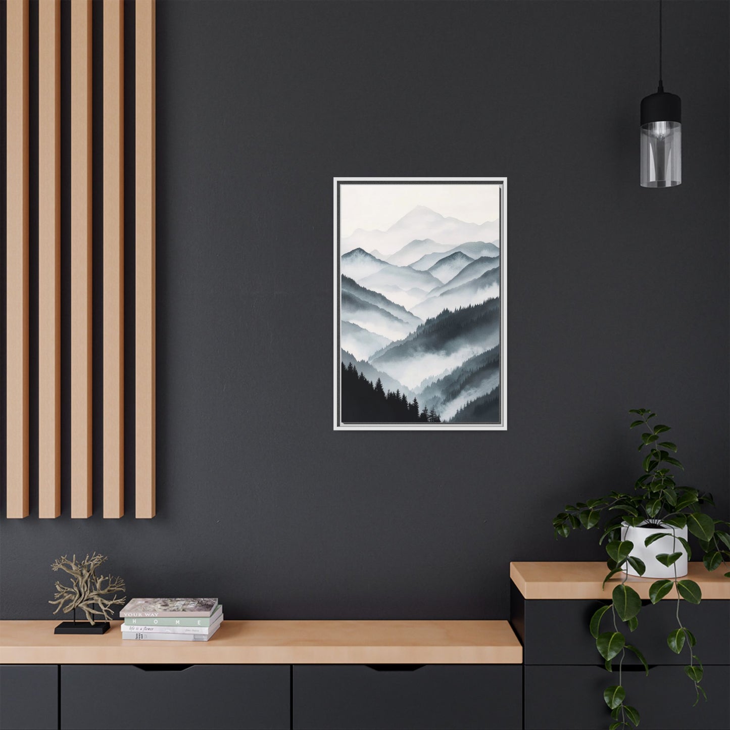 Whispering Peaks Serene Mountain Mist Canvas