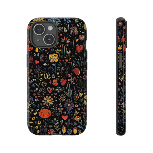 Whimsical Garden Doodle Phone Case