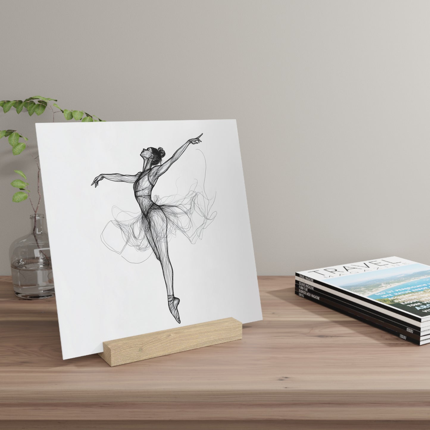 "Elegance in Motion" Wooden Stand Artwork