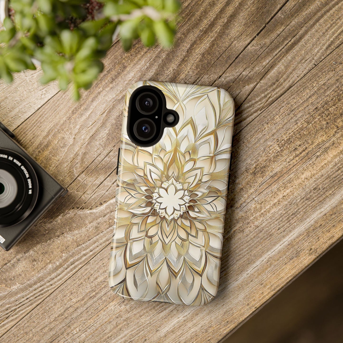 Golden Lotus Mandala Phone Case