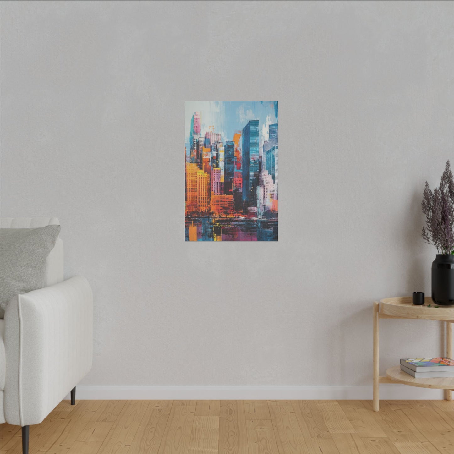 Vibrant Urban Skyline Canvas Art