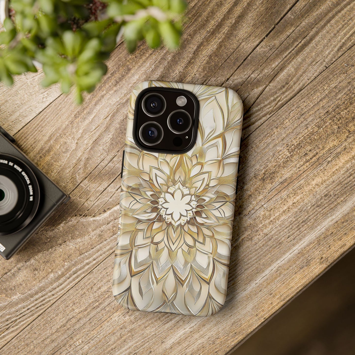 Golden Lotus Mandala Phone Case