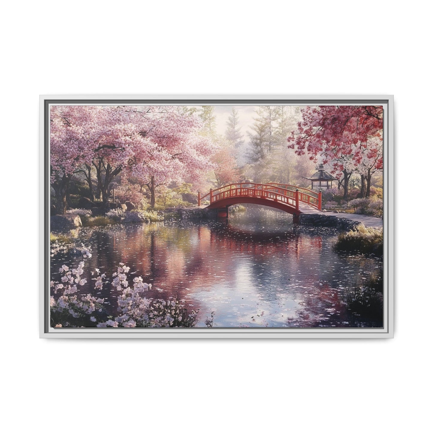 Serenity in Bloom Framed Canvas