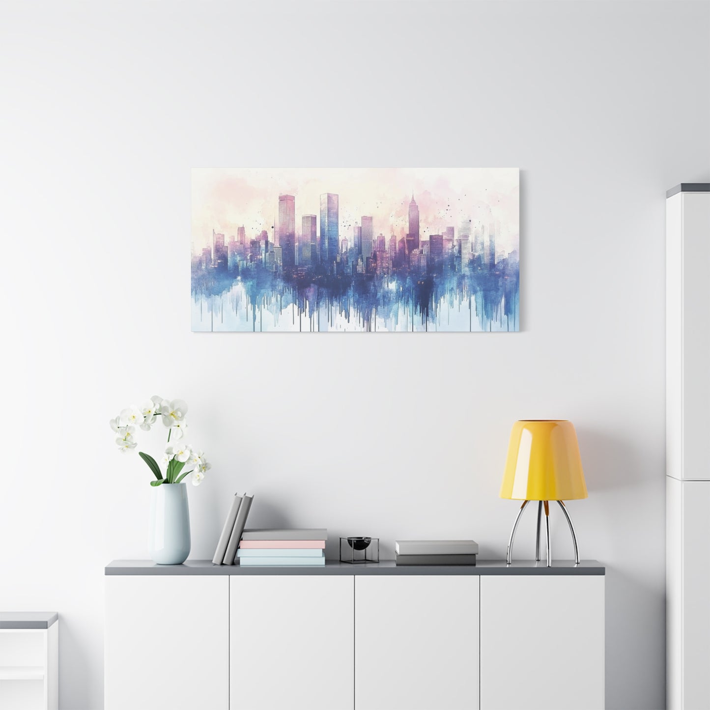 Urban Serenity Watercolor Skyline Print