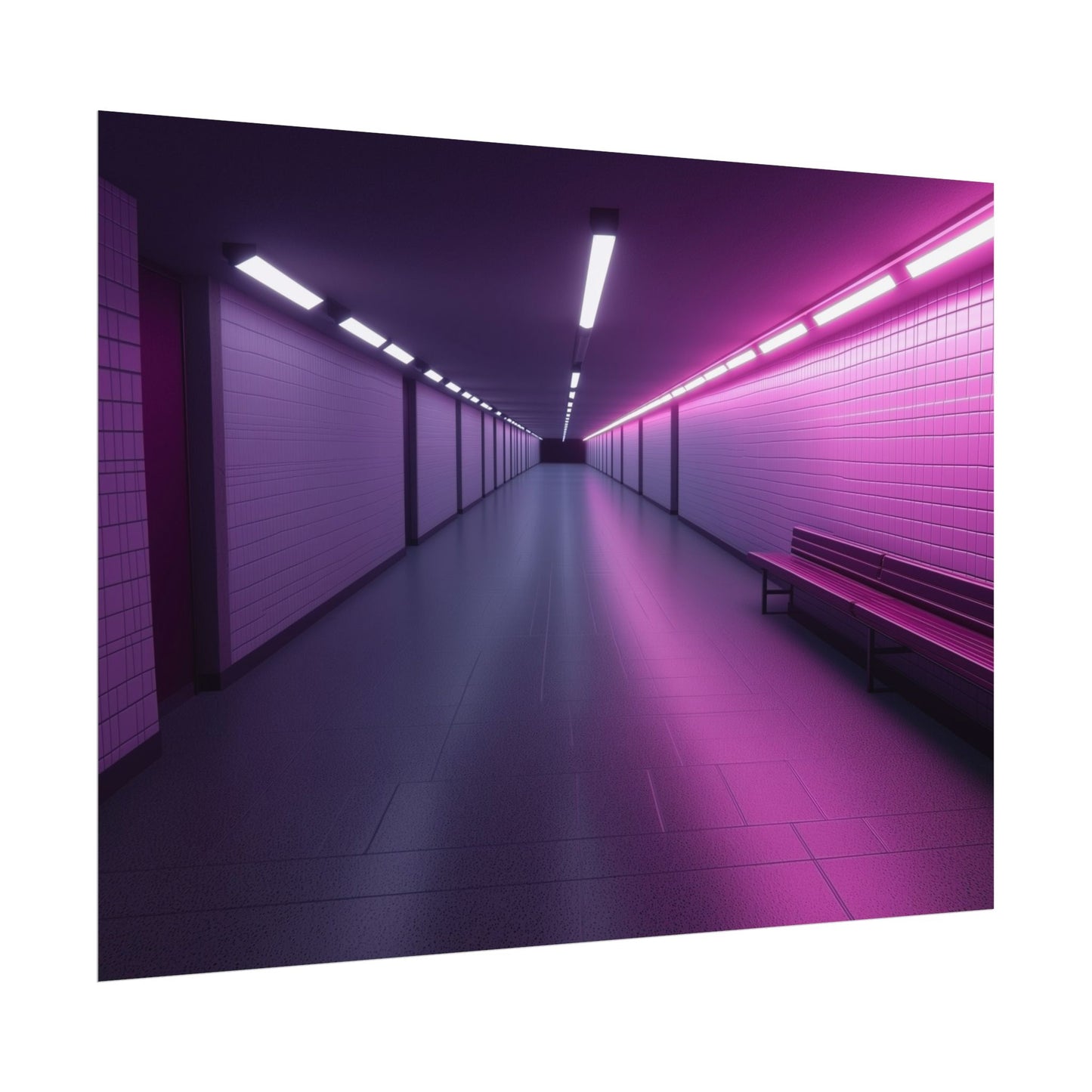 Neon Pathway Art Print Poster