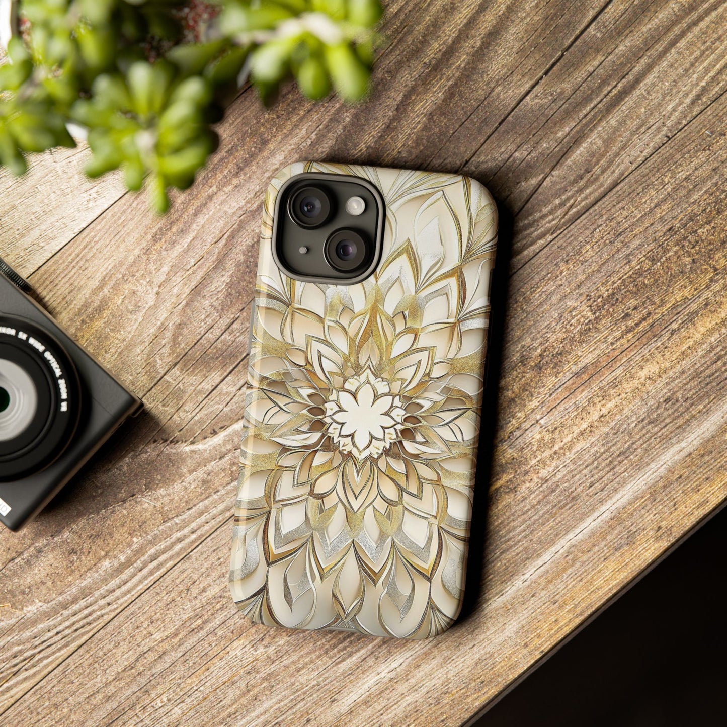 Golden Lotus Mandala Phone Case