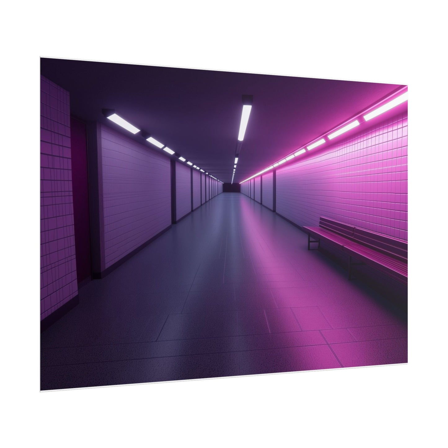 Neon Pathway Art Print Poster