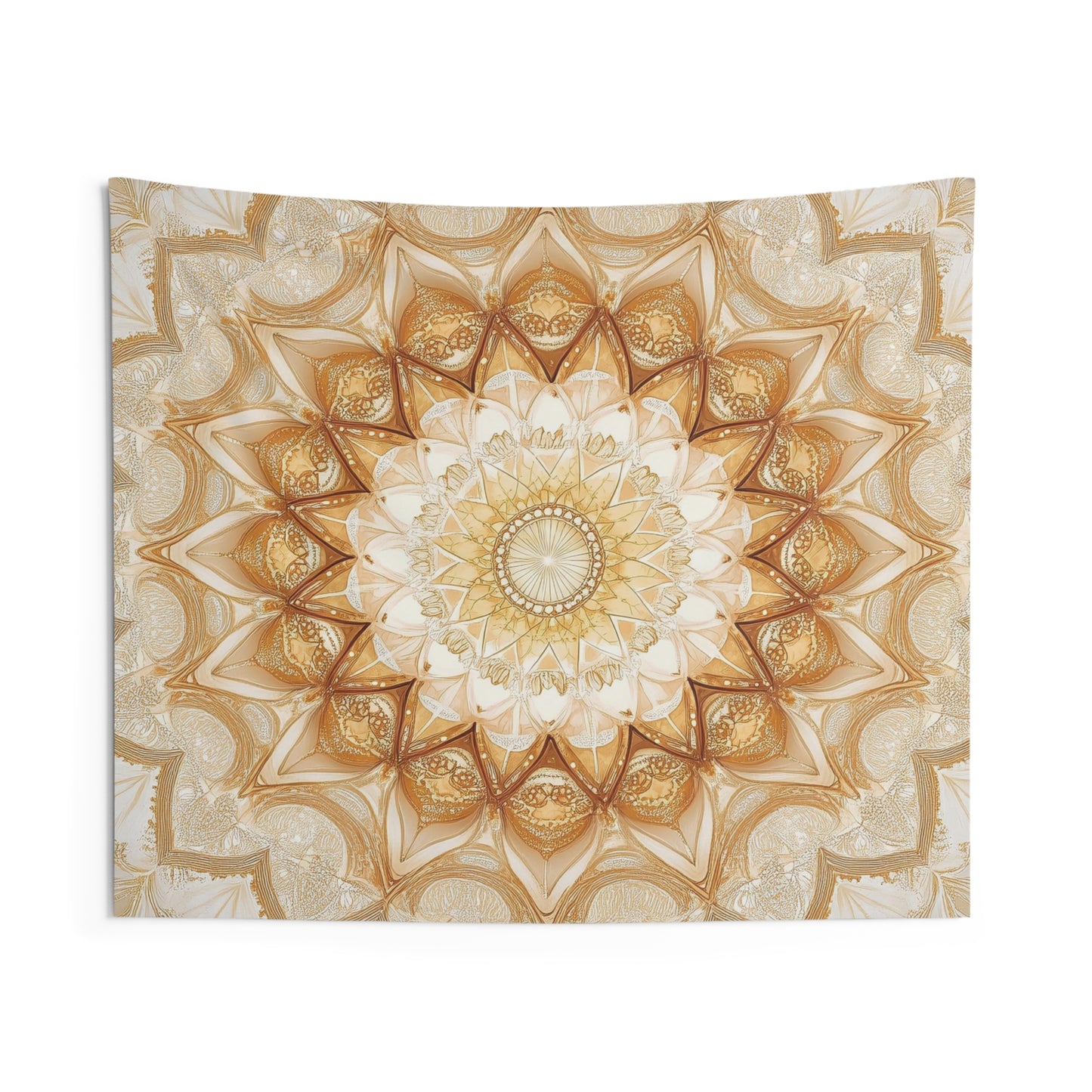 Golden Harmony Mandala Wall Tapestry