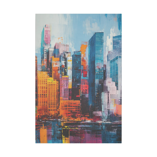 Vibrant Urban Skyline Canvas Art