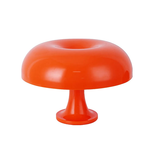 Table Lamp – Minimalist Mushroom Design, ABS and PS, Orange and White for Bedside or Living Room-1