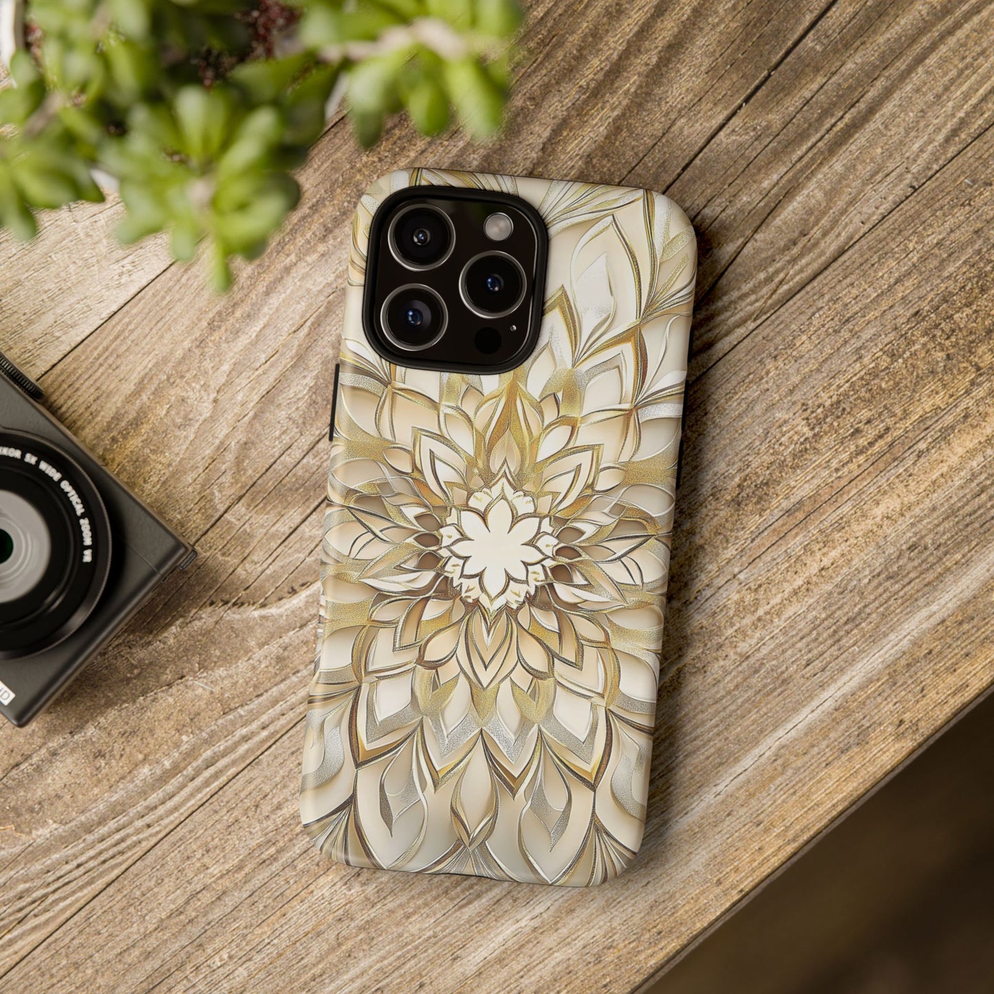 Golden Lotus Mandala Phone Case