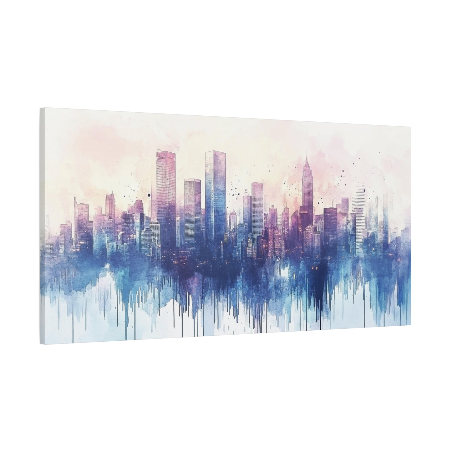 Urban Serenity Watercolor Skyline Print