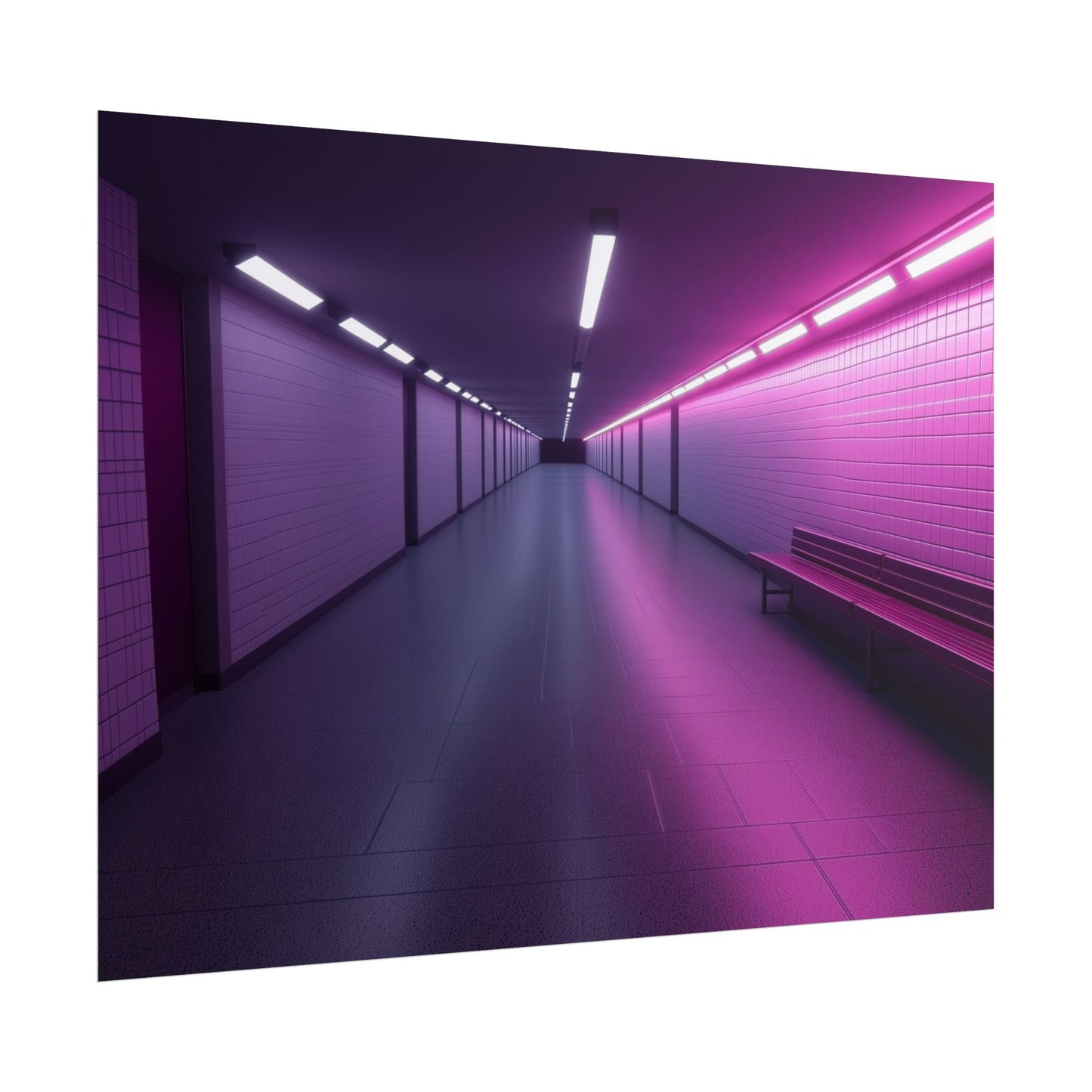 Neon Pathway Art Print Poster