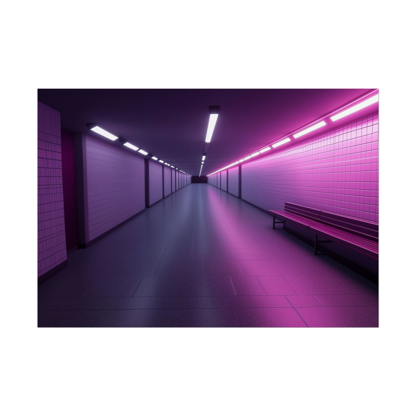 Neon Pathway Art Print Poster