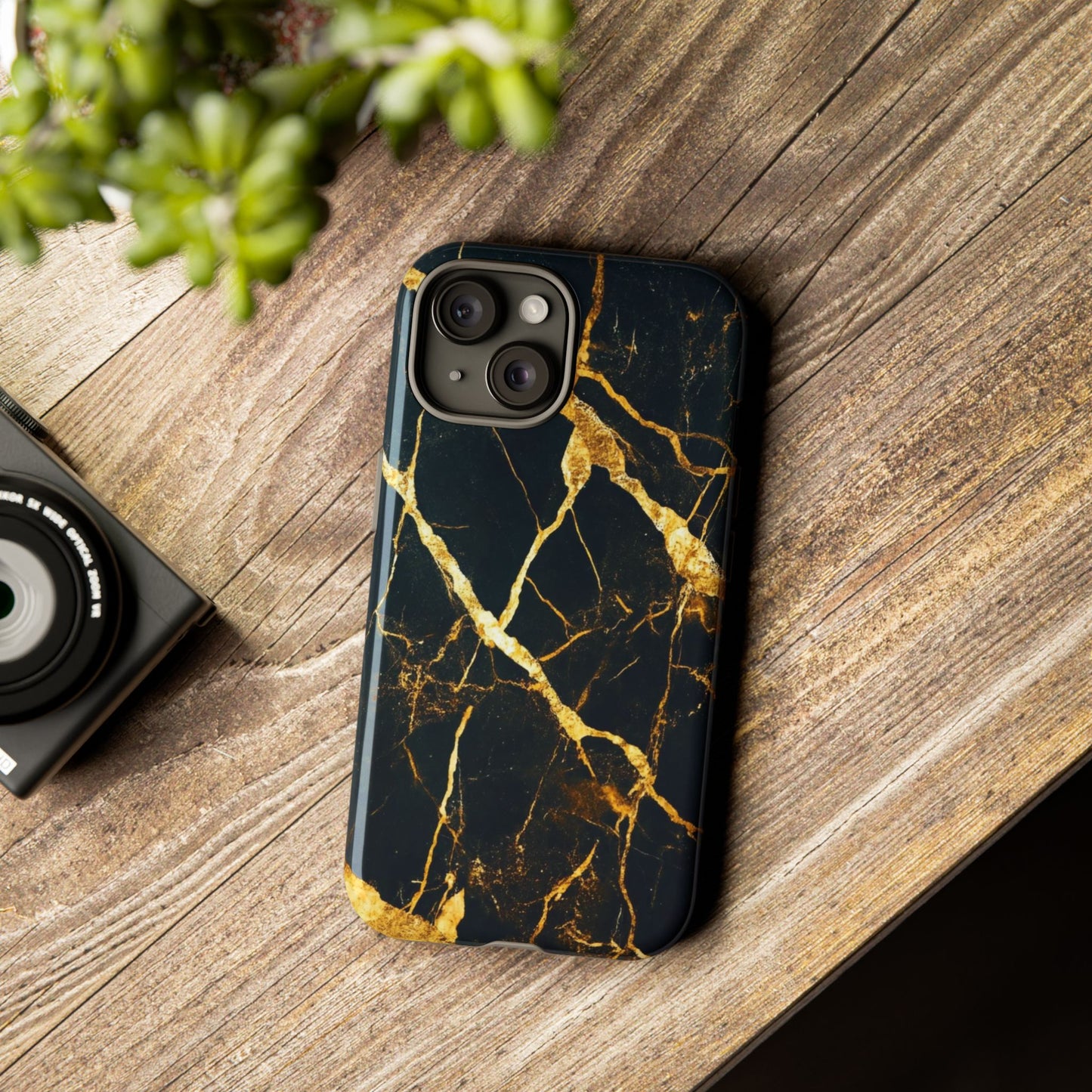 Black & Gold Marble Luxe Phone Case