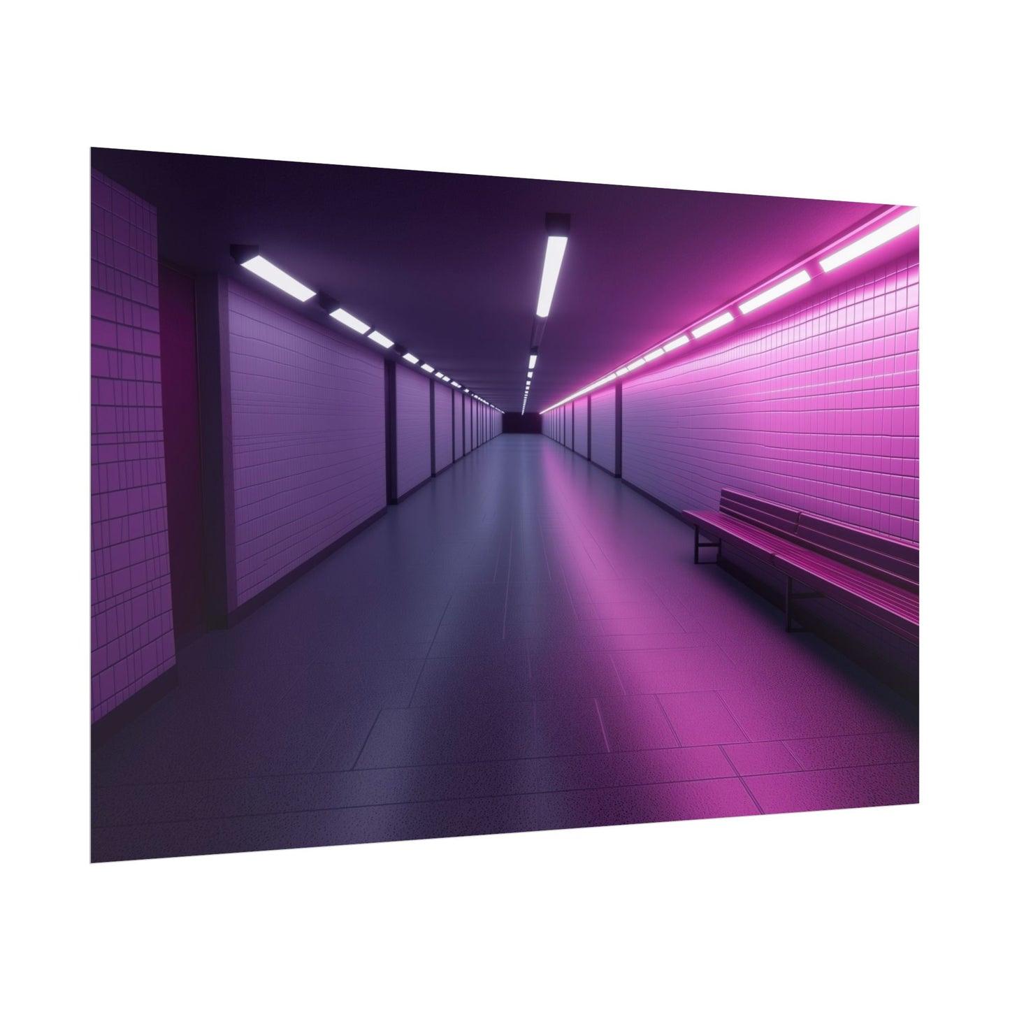 Neon Pathway Art Print Poster