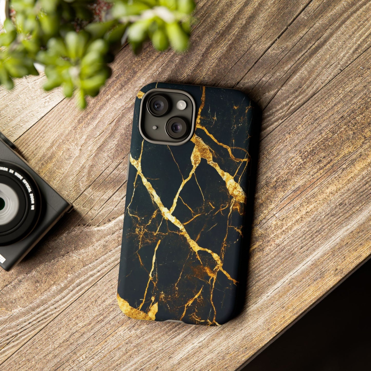 Black & Gold Marble Luxe Phone Case