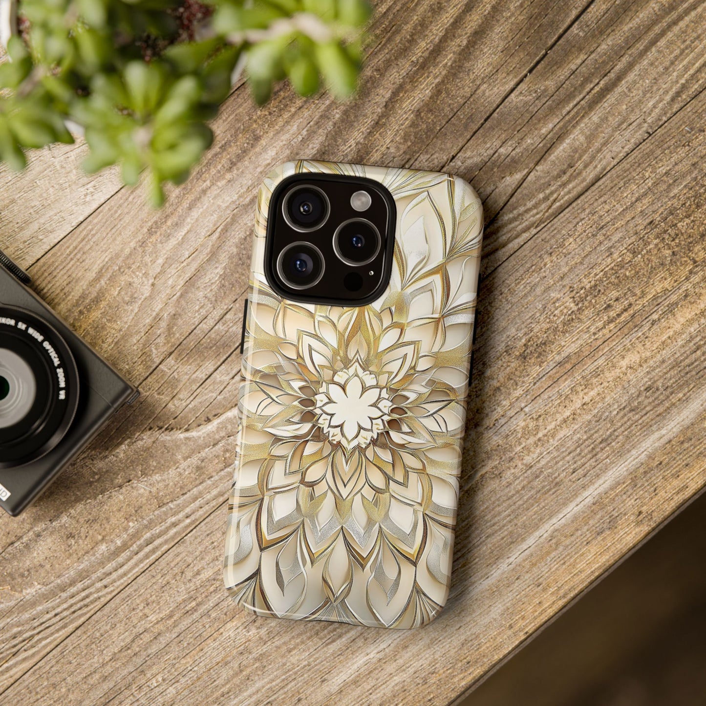 Golden Lotus Mandala Phone Case