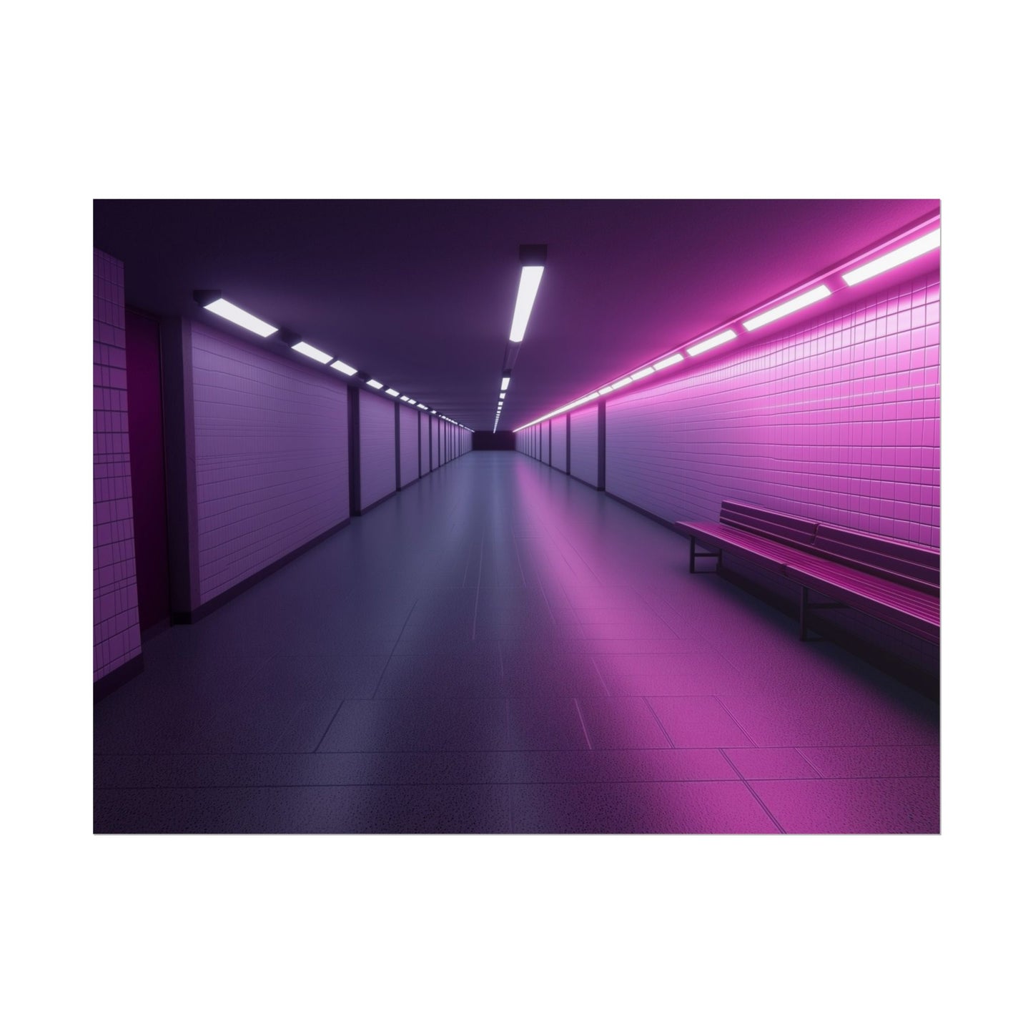 Neon Pathway Art Print Poster