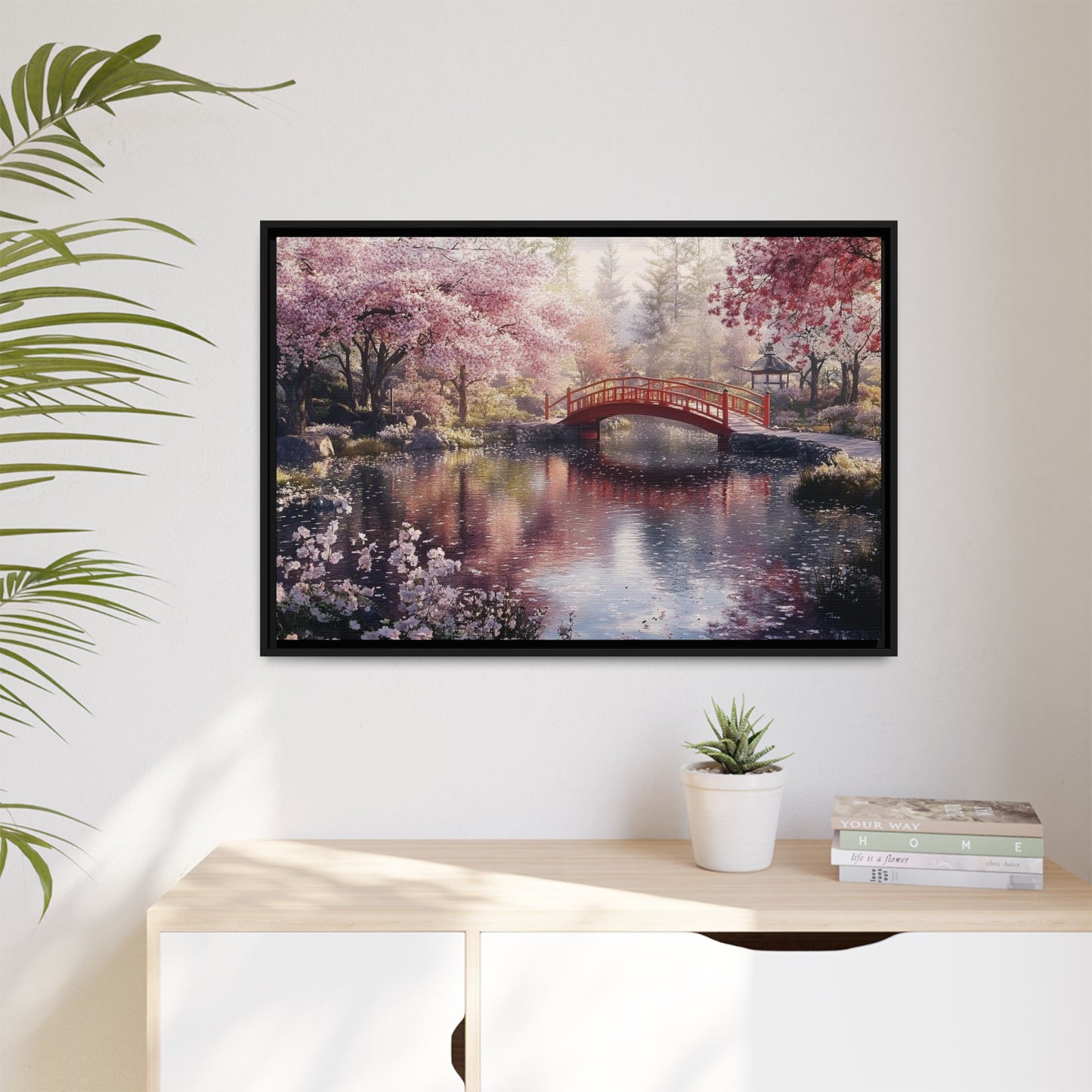 Serenity in Bloom Framed Canvas