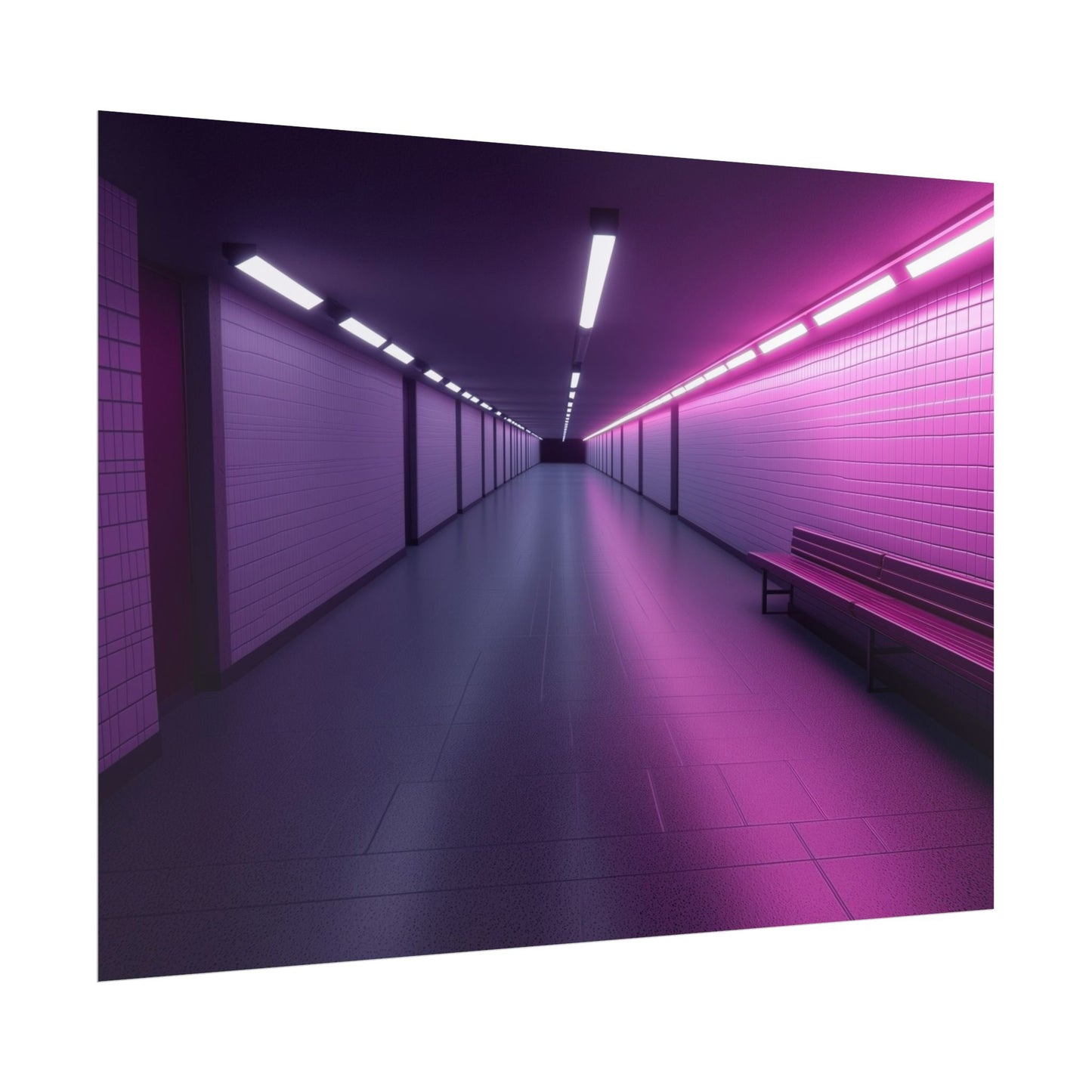 Neon Pathway Art Print Poster