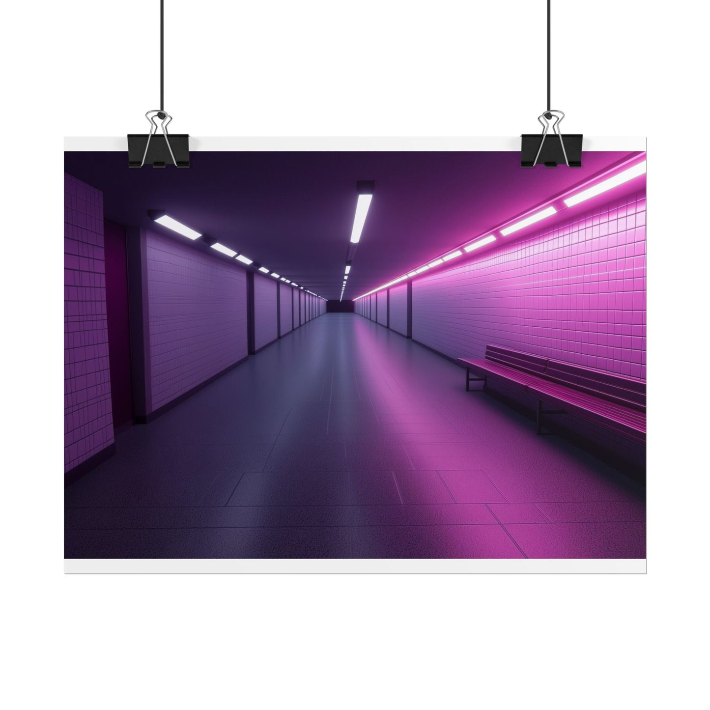 Neon Pathway Art Print Poster