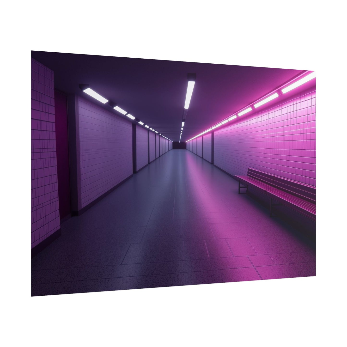 Neon Pathway Art Print Poster