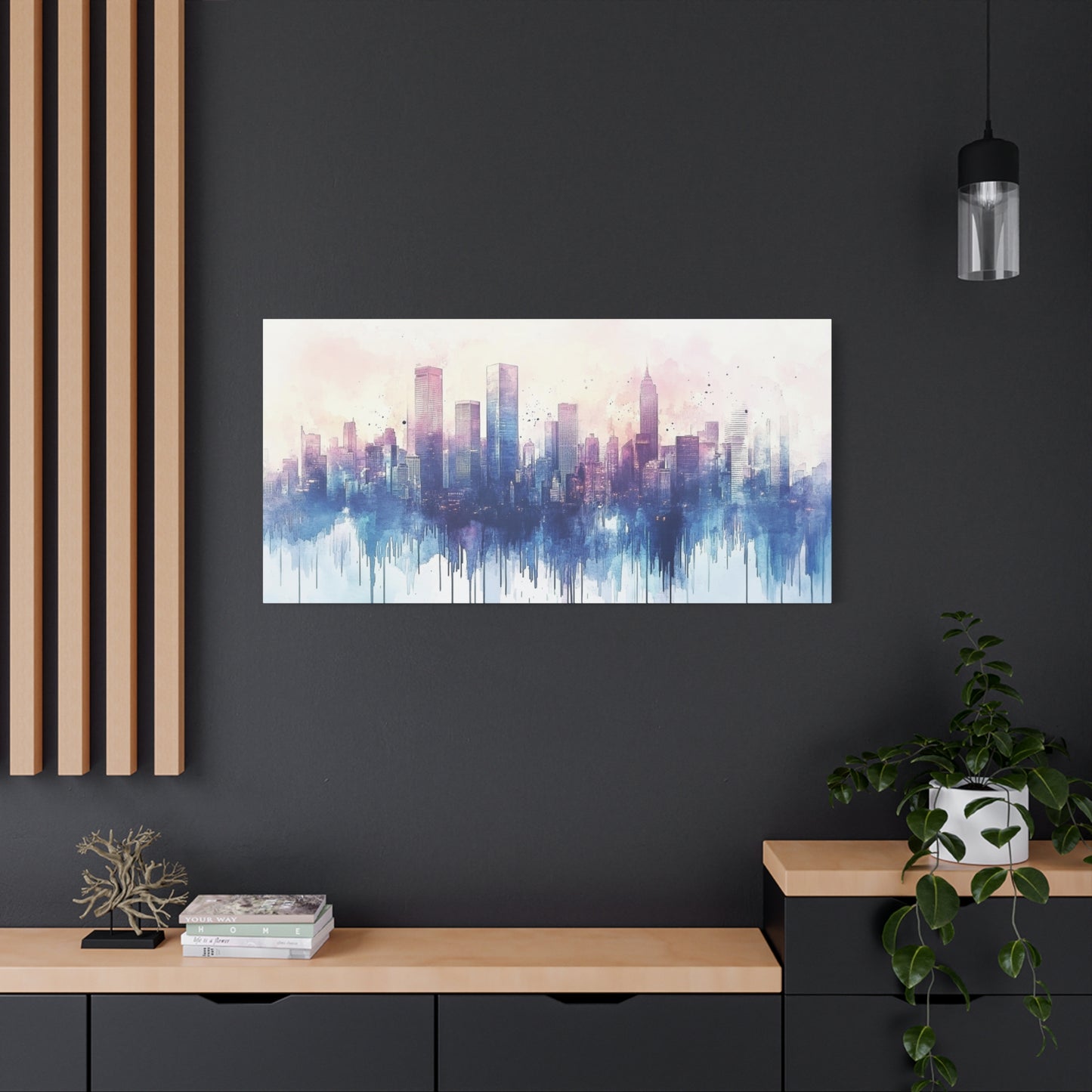 Urban Serenity Watercolor Skyline Print