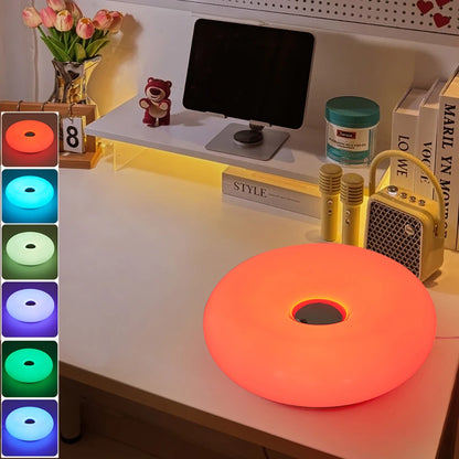 Table Lamp – Modern Donut Design, USB Plug, RGB Color Options for Living Room and Bedroom-4